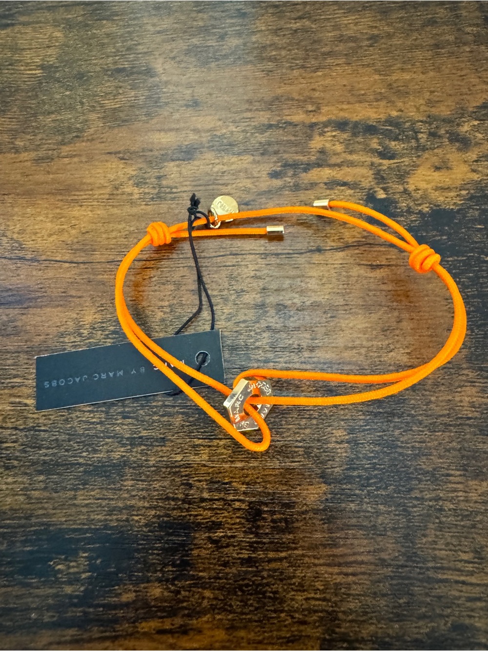 Marc by Marc Jacobs Orange Double Cord Bracelet with Gold Charm NWT - Picture 5 of 5